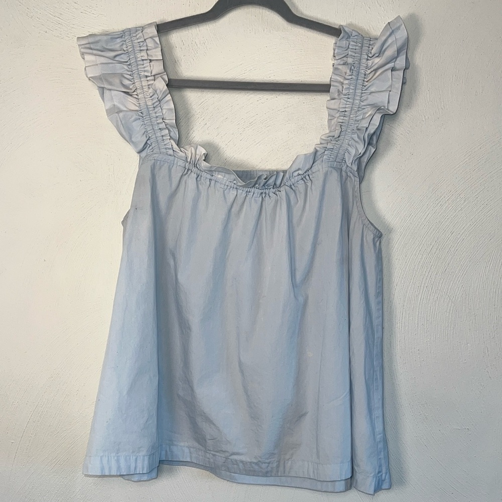 Piyama Sky Blue Ruffled Women's Blouse